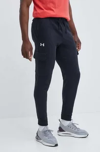 Under Armour spodnie dresowe kolor czarny gładkie - Spodnie męskie - miniaturka - grafika 1