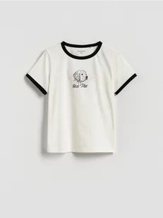 Reserved - T-shirt z nadrukiem - złamana biel - Koszulki dla dziewczynek - miniaturka - grafika 1