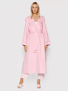 Płaszcze damskie - TWINSET Płaszcz wełniany 221TP2130 Różowy Regular Fit - grafika 1