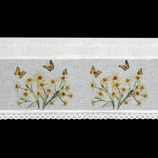 Firana 30 x 150 Dekoracyjna Gotowa Flora Biały+Żół - Firany - miniaturka - grafika 9