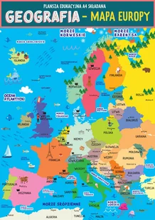 Karta edu składana geografia - Europa A4 - artykuł papierniczy - Podkładki na biurko - miniaturka - grafika 1
