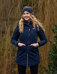 Kurtka zimowa damska LINDE - QHP - navy - Kurtki jeździeckie - miniaturka - grafika 1