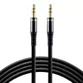 Kabel przewód silikonowy audio AUX wtyk - wtyk jack 3.5 mm stereo 100cm everActive CBS-1JB czarny - Kable - miniaturka - grafika 1