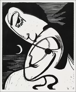 The Kiss, Ernst Ludwig Kirchner - plakat 30x40 cm - Plakaty - miniaturka - grafika 1