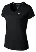 Koszulki i topy damskie - Nike Miler V-Neck - Damska koszulka z dekoltem w serek - miniaturka - grafika 1