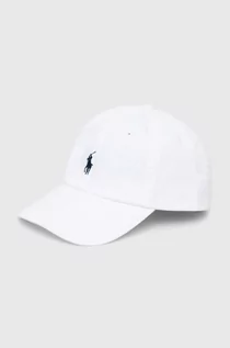 Czapki męskie - Polo Ralph Lauren czapka z daszkiem bawełniana kolor biały z aplikacją - grafika 1