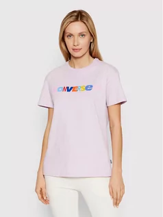Koszulki sportowe damskie - Converse T-Shirt 10022969-A04 Fioletowy Standard Fit - grafika 1