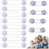 Zawiasy, okucia i inne akcesoria - 12 szt. zamków zabezpieczających dla dzieci – przezroczyste plastikowe zatrzaski zabezpieczające do domu - miniaturka - grafika 1