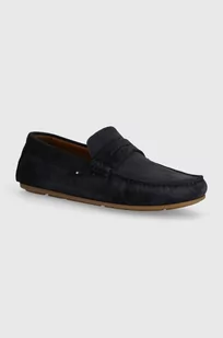 Tommy Hilfiger mokasyny zamszowe CASUAL SUEDE DRIVER męskie kolor granatowy FM0FM04998 - Mokasyny męskie - miniaturka - grafika 1