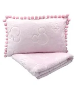 Koce i narzuty dla dzieci - 100 x 120 Komplet Kocyk Poduszka Myszki różowe świecące w ciemności - miniaturka - grafika 1