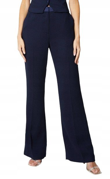 Coast Granatowe Eleganckie Spodnie Długie w Kant 40 Hkc