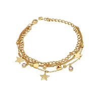 Bransoletki - Bransoletka na nogę z gwiazdami (B21/TEN/NOG/02AU) - miniaturka - grafika 1