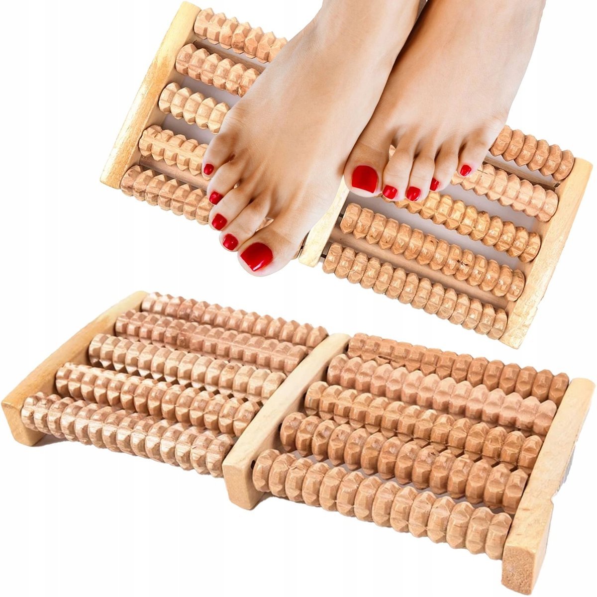 Drewniany Masażer Poprawiający Krążenie do Ciała Stóp Nóg Roller Ręczny