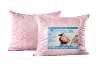 Poduszka antyalergiczna 70x80 Aksamitna różowa zapinana na zamek 100% microfibra AMW - Poduszki - miniaturka - grafika 1