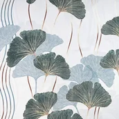 Pasmanteria - Tkanina bawełniana liście miłorząb szałwiowe na jasno szarym tle - miniaturka - grafika 1