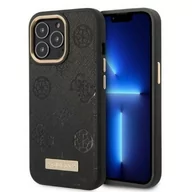 Etui i futerały do telefonów - Etui Guess do iPhone 13 Pro Max 6,7" czarny/black hardcase Peony Logo Plate MagSafe - miniaturka - grafika 1