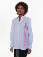 Koszule damskie - KARL LAGERFELD Koszula Logo Print 225W1607 Niebieski Regular Fit - miniaturka - grafika 1