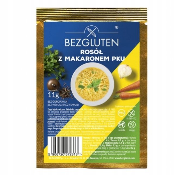 Rosół drobiowy z makaronem niskobiałkowy PKU 11g Bezgluten