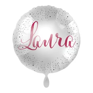 Balon imienny foliowy Laura okrągły pakowany 43 cm - Balony i akcesoria - miniaturka - grafika 1