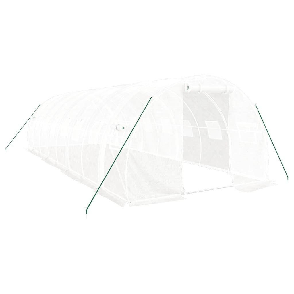 Prolenta Premium - Szklarnia z ramą stalową biała 24 m² 8x3x2 m
