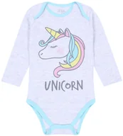 Body dla niemowląt - Szare, melanżowe body z jednorożcem 6 m 68 cm - miniaturka - grafika 1