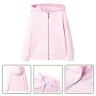 Bluzy dla dziewczynek - Bluza dziecięca z kapturem - jasnoróżowa - 128 - Bluza Dziecięca - miniaturka - grafika 1