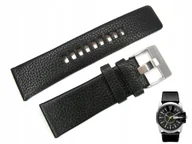 Akcesoria do zegarków - Pasek DIESEL DZ1295 czarny skórzany 28 mm - miniaturka - grafika 1