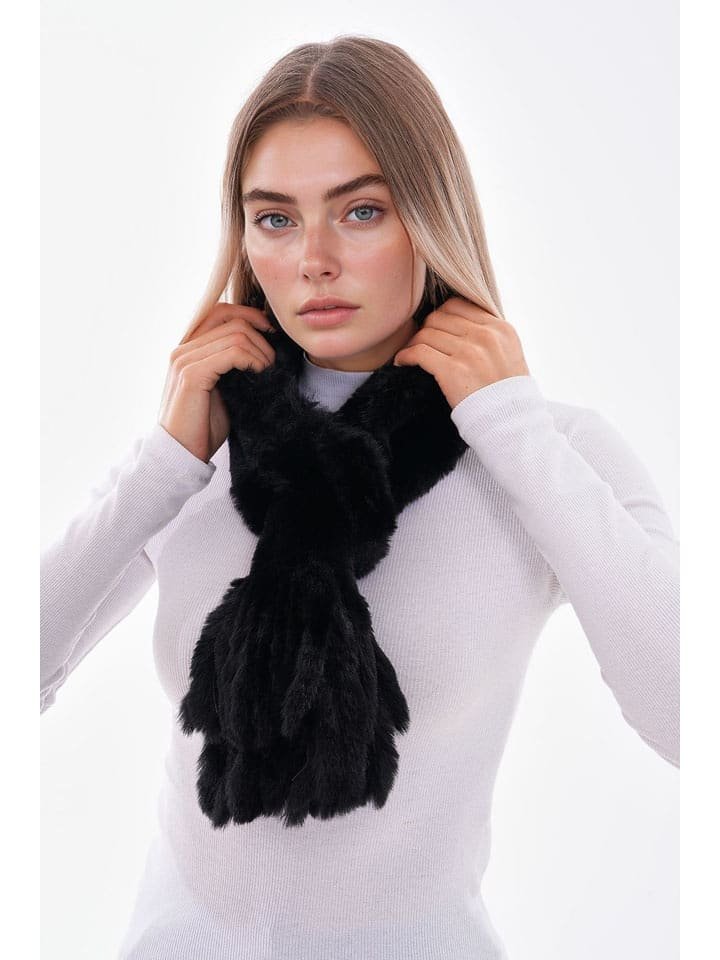 Lucky Bees Szal w kolorze czarnym - 106 x 15 cm