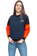 Bluzy damskie - BLUZA WRANGLER HIGH RIB RETRO SWEAT NAVY W6N0HY114 112130780 - Wrangler - miniaturka - grafika 1