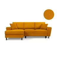 Narożniki - Pomarańczowy rozkładany narożnik sztruksowy Kooko Home Jazz, lewostronny - miniaturka - grafika 1
