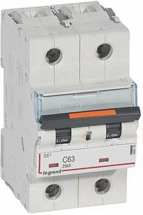 Legrand WYŁ. NADPR. S322 C63 2P 63 A 25KA DX3 409774 - Bezpieczniki elektryczne - miniaturka - grafika 1