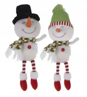 Ozdoby bożonarodzeniowe - Figurka świąteczna bałwan siedzący ozdoba domowa 44 cm 1szt - miniaturka - grafika 1