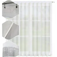 Firany - Firana gotowa z cyrkoniami 240x400 balkon salon firany gładkie białe cekiny - miniaturka - grafika 1