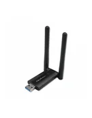 Karty sieciowe - Karta sieciowa Qoltec Bezprzewodowy Adapter USB DUAL WiFi 2 x 2dBi Standard AC USB 3.0 1200Mbps - miniaturka - grafika 1