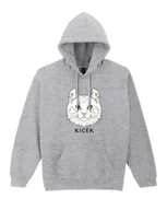 Bluzy męskie - Bluza z kapturem Amerykański Curl Biały Personalizowana Kot Szara XL - miniaturka - grafika 1