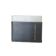 Portfele - PIQUADRO Miejski skórzany portfel poziomy, Szaro-czarny, 10X8,5X1,5, Współczesny - miniaturka - grafika 1