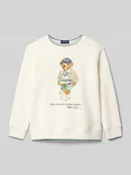 Swetry dla chłopców - Bluza z okrągłym dekoltem i nadrukiem z logo - miniaturka - grafika 1