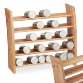 Półki do kuchni - Relaxdays Bambusowy Stojak Na Przyprawy 5 Przegrudek - miniaturka - grafika 1