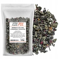 Herbata - Herbata Zielona Żurawina Granat 100g Owocowa Liściasta naturalna Kol-Pol - miniaturka - grafika 1