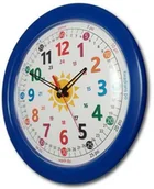 Zabawki interaktywne dla dzieci - Duży zegar do nauki odczytu czasu niebieski/ 32,5cm - miniaturka - grafika 1