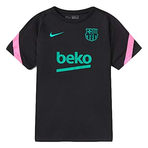 Nike Unisex dzieci Fcb Y Nk Brt Strke Top Ss Cl T-shirt czarny/różowy wiązka/(nowy zielony) (pełny sponsor-3. d) XL