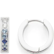 Koszulki i topy damskie - JEWELS BY LEONARDO Creole Inka • 1 para kreoli z klapką ze stali nierdzewnej w kolorze srebrnym • cyrkonie w stopniowanych odcieniach niebieskiego • 024913, Eine Grösse, Stal nierdzewna, Bez kamieni - miniaturka - grafika 1