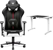Fotele gamingowe - Fotel Diablo Chairs X-PLAYER 2.0 King Size Czarno-biały + EGON 1100 Białe 110 cmx60 cm - miniaturka - grafika 1