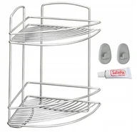 Półki łazienkowe - Dwupiętrowa narożna półka łazienkowa Metaltex Onda Corner - miniaturka - grafika 1