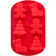 Formy do ciast - Forma silikonowa do pieczenia i deserów - CHOINKA, CIASTEK, SKARPETA Wilton, 6 gniazd - miniaturka - grafika 1