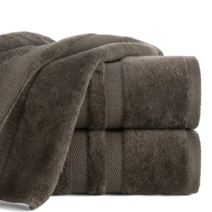 Ręcznik kąpielowy 70x140 brązowy 100% bawełna 500g welwet pasy PORTO 470054 - Ręczniki - miniaturka - grafika 1