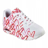 Buty sportowe damskie - Buty damskie Skechers JGoldcrown Uno Spread The Love white/red/pink 37 Eu - miniaturka - grafika 1