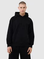 Bluzy damskie - 4F Bluza dresowa nierozpinana z kapturem uniseks - czarna L - miniaturka - grafika 1