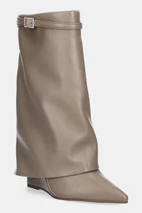 Steve Madden botki Shocker damskie kolor beżowy na koturnie 11002871 - Botki damskie - miniaturka - grafika 1