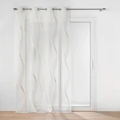 Firany - FIRANA GOTOWA NA PRZELOTKACH DO SALONU ZŁOTY WZÓR FIRANKA WOAL 140x240 - miniaturka - grafika 1